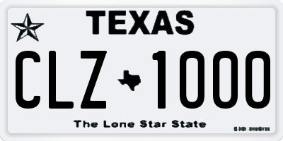 TX license plate CLZ1000