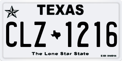 TX license plate CLZ1216