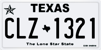 TX license plate CLZ1321