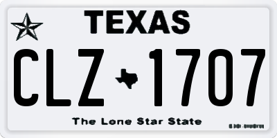 TX license plate CLZ1707