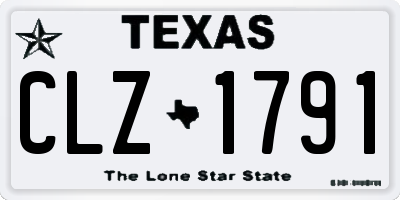 TX license plate CLZ1791