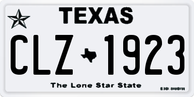 TX license plate CLZ1923