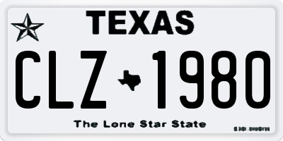 TX license plate CLZ1980