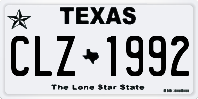 TX license plate CLZ1992