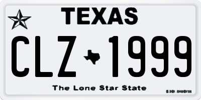 TX license plate CLZ1999