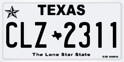 TX license plate CLZ2311