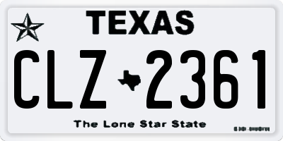 TX license plate CLZ2361