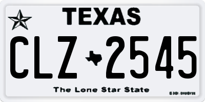 TX license plate CLZ2545