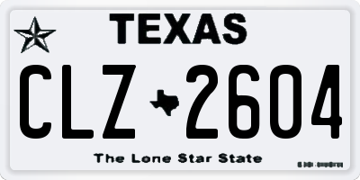 TX license plate CLZ2604
