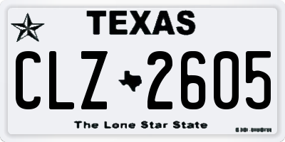 TX license plate CLZ2605