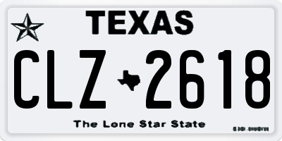 TX license plate CLZ2618