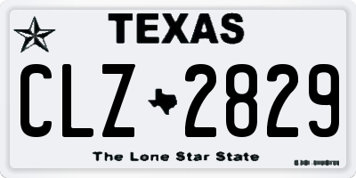 TX license plate CLZ2829