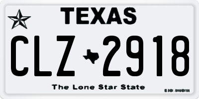 TX license plate CLZ2918