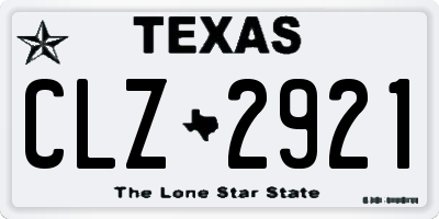 TX license plate CLZ2921
