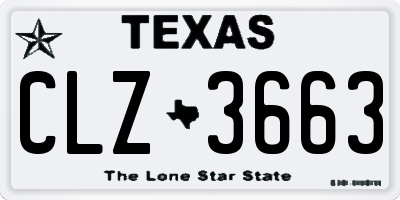TX license plate CLZ3663