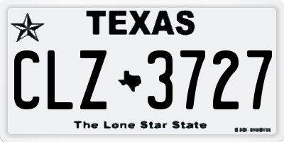 TX license plate CLZ3727