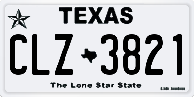 TX license plate CLZ3821