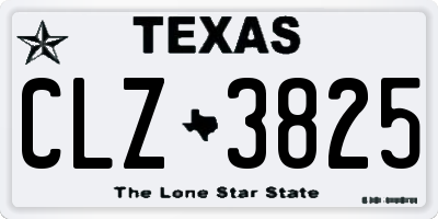 TX license plate CLZ3825
