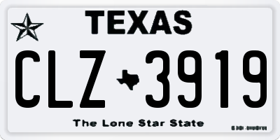 TX license plate CLZ3919