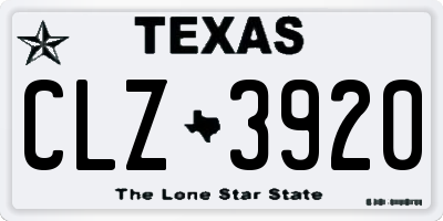 TX license plate CLZ3920