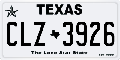 TX license plate CLZ3926