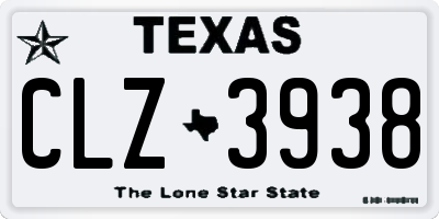 TX license plate CLZ3938