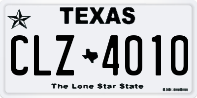TX license plate CLZ4010