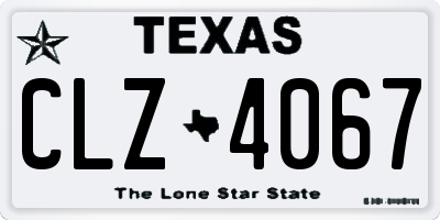 TX license plate CLZ4067