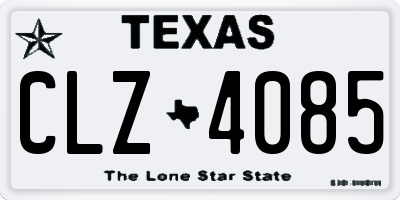 TX license plate CLZ4085