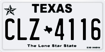 TX license plate CLZ4116