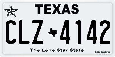 TX license plate CLZ4142