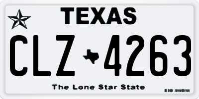 TX license plate CLZ4263