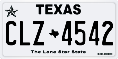 TX license plate CLZ4542