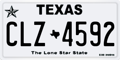 TX license plate CLZ4592