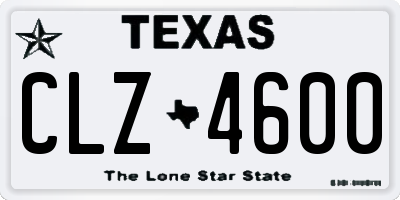TX license plate CLZ4600
