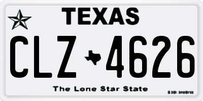 TX license plate CLZ4626