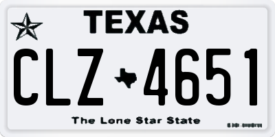 TX license plate CLZ4651