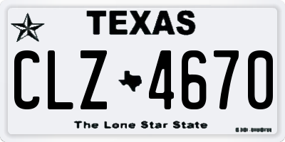 TX license plate CLZ4670