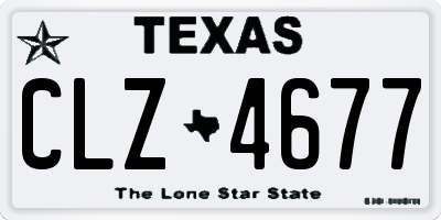 TX license plate CLZ4677