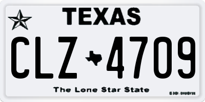 TX license plate CLZ4709