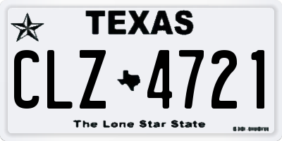 TX license plate CLZ4721