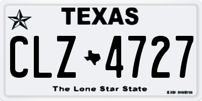 TX license plate CLZ4727
