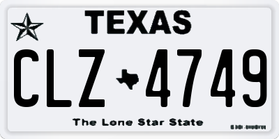 TX license plate CLZ4749
