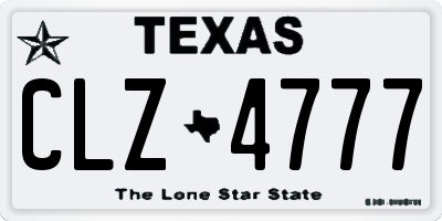TX license plate CLZ4777