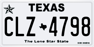 TX license plate CLZ4798