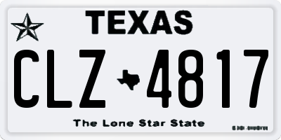 TX license plate CLZ4817