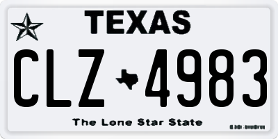 TX license plate CLZ4983