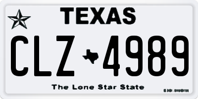 TX license plate CLZ4989