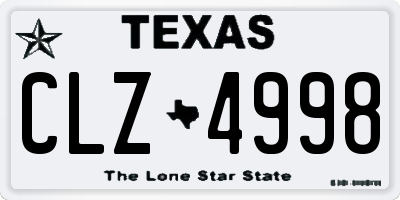 TX license plate CLZ4998