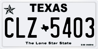 TX license plate CLZ5403